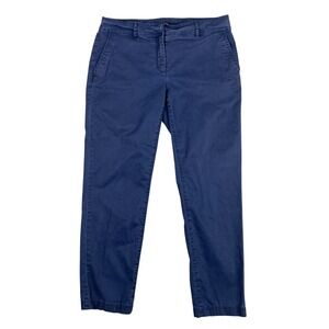 Eileen Fisher Petite Blue Organic Cotton Tencel‎ Blend Chino Pants Womens 6P
